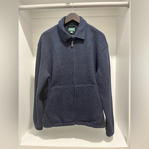 J crew Wool-blend sweater fleece jacket in Navy men’s size Medium - Picture 3 of 9